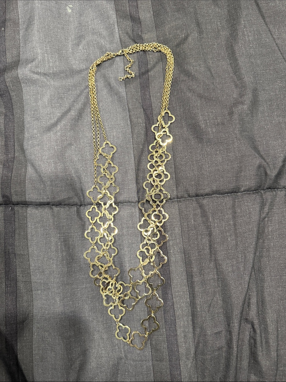 Gold Floral Link Layered Necklace - Women Jewelry